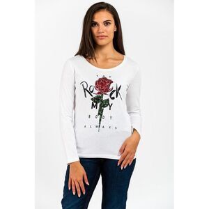 Gas White Cotton Long Sleeve Women's T-Shirt